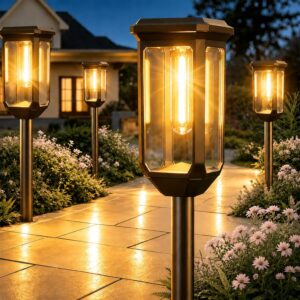 Tenmiro-Solar-Pathway-Lights-Outdoor-8-Pack-LED-Solar-Powered-Garden-Lights-Waterproof-IP65-Auto-On/Off-Outdoor-Light-for-Yard-Lawn-Patio-Path-Walkway-Driveway-Landscape-Lighting-Decor-3000K